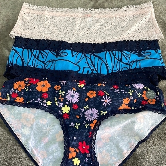 3 aerie Bundle Lace Floral Print  panties XL NWOT - Picture 1 of 10